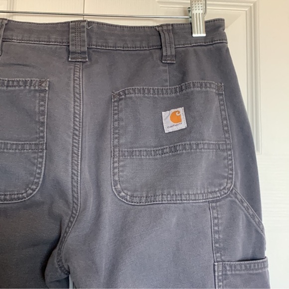 Carhartt Women's Rugged Flex Loose Fit Canvas Work Pant Grey Size 12 Short - Picture 4 of 11